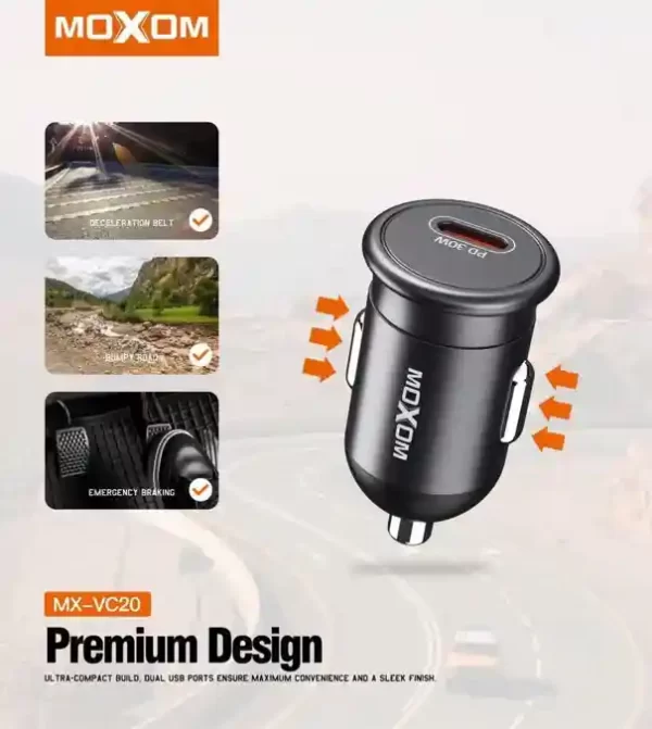 شارژر فندکی 30W موکسوم مدل MX-VC20 - Image 2